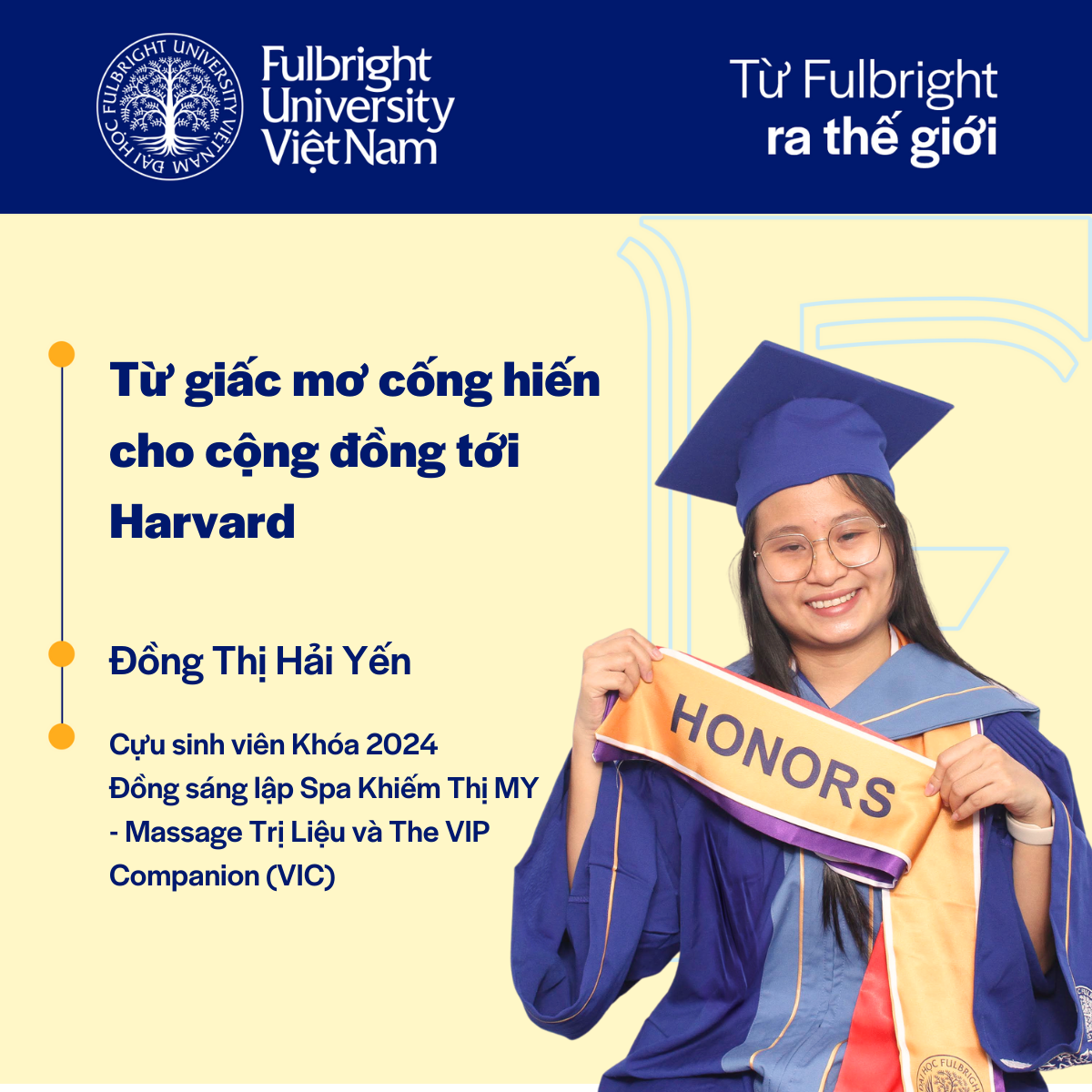 Từ giấc mơ cống hiến cho cộng đồng tới Harvard